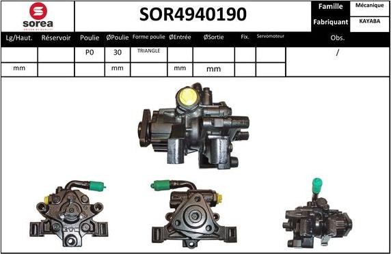 EAI SOR4940190 - Гидравлический насос, рулевое управление, ГУР unicars.by