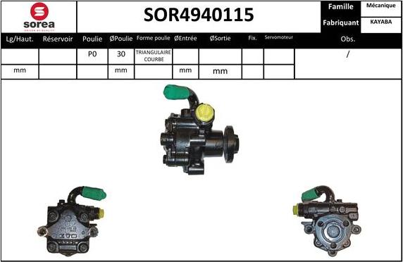 EAI SOR4940115 - Гидравлический насос, рулевое управление, ГУР unicars.by