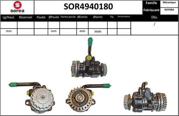 EAI SOR4940180 - Гидравлический насос, рулевое управление, ГУР unicars.by