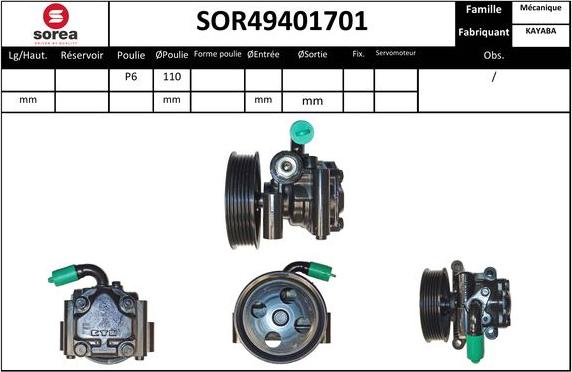 EAI SOR49401701 - Гидравлический насос, рулевое управление, ГУР unicars.by