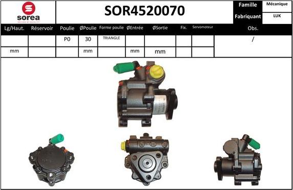 EAI SOR4520070 - Гидравлический насос, рулевое управление, ГУР unicars.by