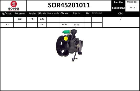 EAI SOR45201011 - Гидравлический насос, рулевое управление, ГУР unicars.by