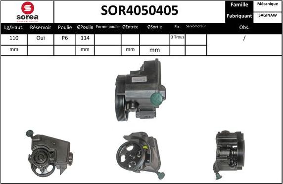 EAI SOR4050405 - Гидравлический насос, рулевое управление, ГУР unicars.by