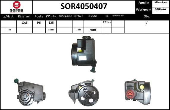 EAI SOR4050407 - Гидравлический насос, рулевое управление, ГУР unicars.by