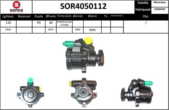 EAI SOR4050112 - Гидравлический насос, рулевое управление, ГУР unicars.by