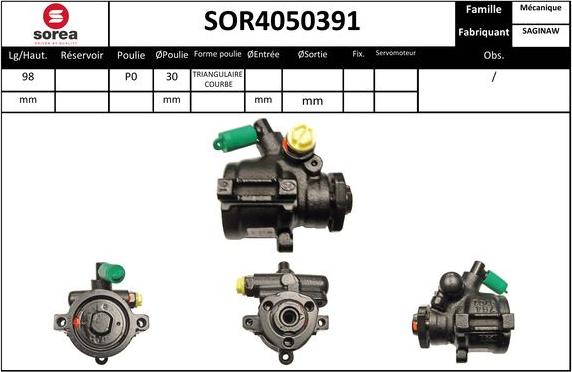 EAI SOR4050391 - Гидравлический насос, рулевое управление, ГУР unicars.by