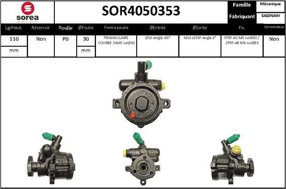 EAI SOR4050353 - Гидравлический насос, рулевое управление, ГУР unicars.by