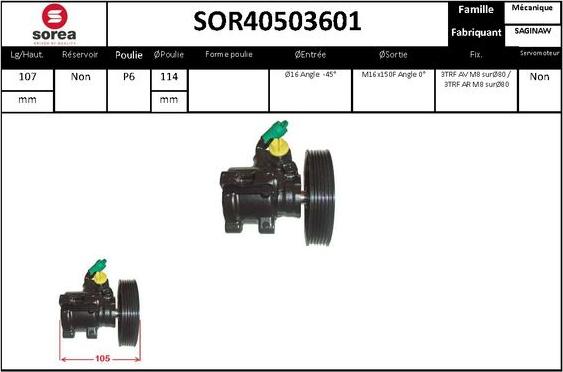 EAI SOR40503601 - Гидравлический насос, рулевое управление, ГУР unicars.by