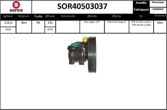 EAI SOR40503037 - Гидравлический насос, рулевое управление, ГУР unicars.by