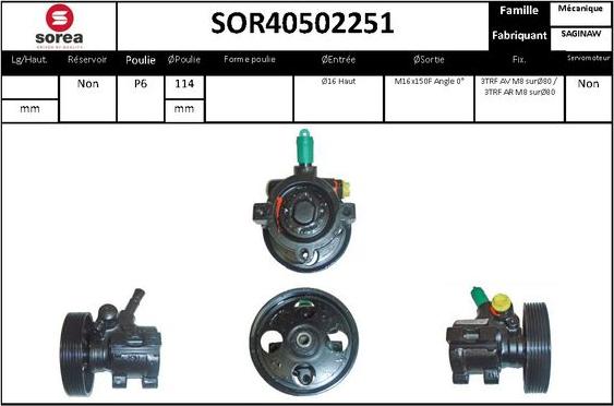 EAI SOR40502251 - Гидравлический насос, рулевое управление, ГУР unicars.by