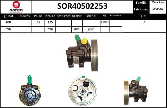 EAI SOR40502253 - Гидравлический насос, рулевое управление, ГУР unicars.by