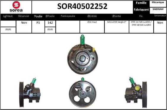 EAI SOR40502252 - Гидравлический насос, рулевое управление, ГУР unicars.by