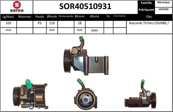 EAI SOR40510931 - Гидравлический насос, рулевое управление, ГУР unicars.by