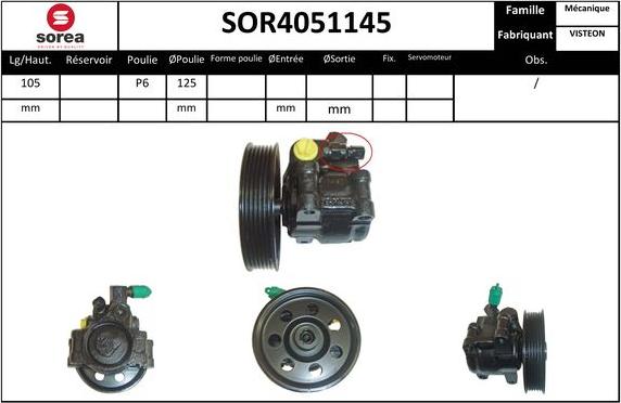 EAI SOR4051145 - Гидравлический насос, рулевое управление, ГУР unicars.by