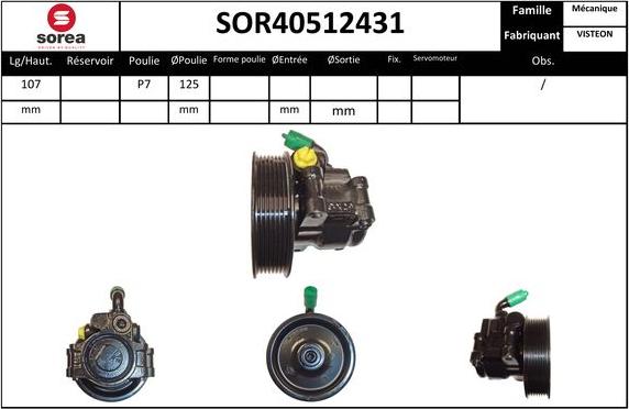 EAI SOR40512431 - Гидравлический насос, рулевое управление, ГУР unicars.by