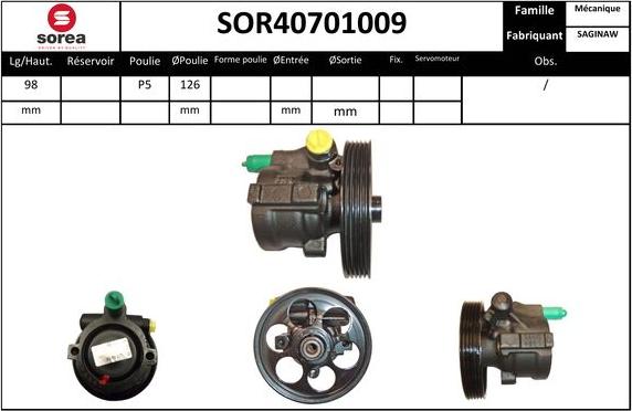 EAI SOR40701009 - Гидравлический насос, рулевое управление, ГУР unicars.by