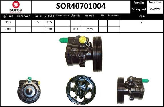 EAI SOR40701004 - Гидравлический насос, рулевое управление, ГУР unicars.by