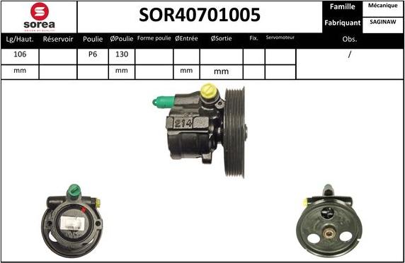 EAI SOR40701005 - Гидравлический насос, рулевое управление, ГУР unicars.by