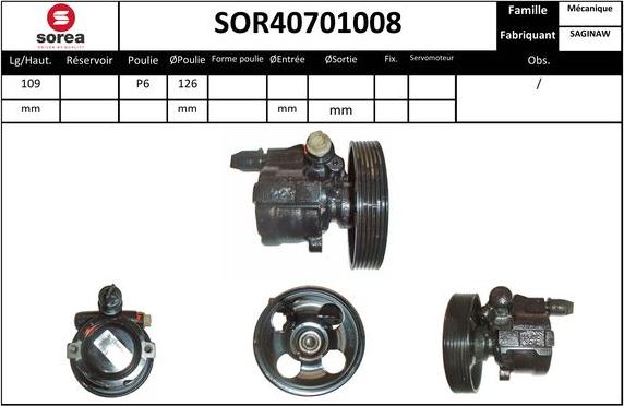 EAI SOR40701008 - Гидравлический насос, рулевое управление, ГУР unicars.by