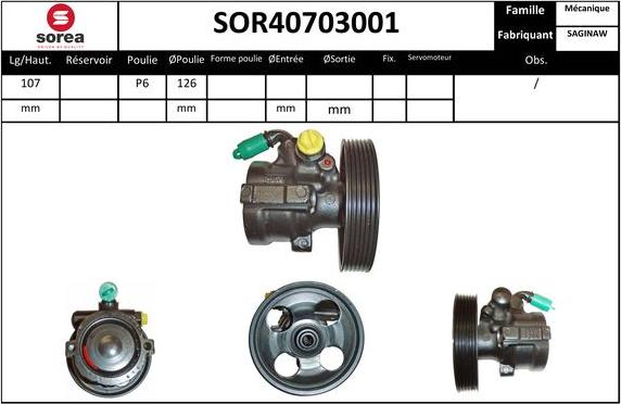 EAI SOR40703001 - Гидравлический насос, рулевое управление, ГУР unicars.by