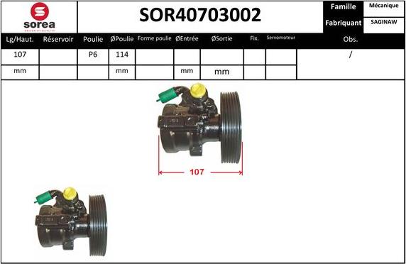 EAI SOR40703002 - Гидравлический насос, рулевое управление, ГУР unicars.by