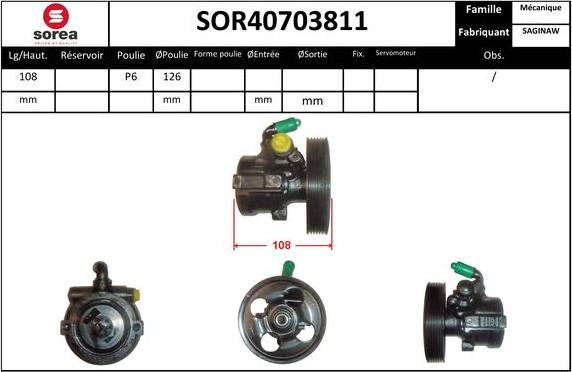 EAI SOR40703811 - Гидравлический насос, рулевое управление, ГУР unicars.by