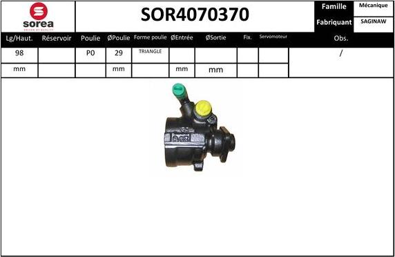 EAI SOR4070370 - Гидравлический насос, рулевое управление, ГУР unicars.by