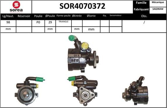 EAI SOR4070372 - Гидравлический насос, рулевое управление, ГУР unicars.by