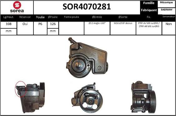 EAI SOR4070281 - Гидравлический насос, рулевое управление, ГУР unicars.by