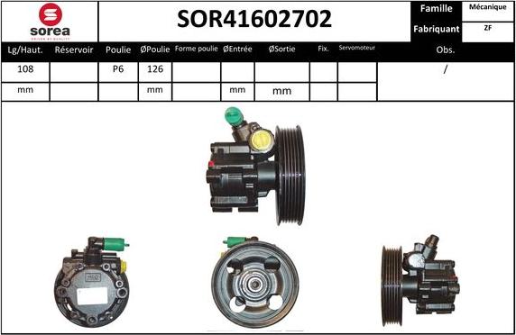 EAI SOR41602702 - Гидравлический насос, рулевое управление, ГУР unicars.by