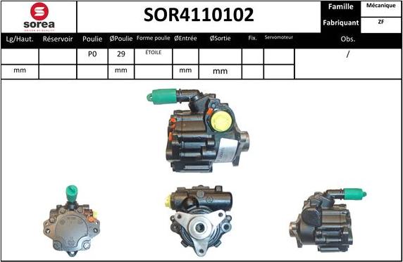 EAI SOR4110102 - Гидравлический насос, рулевое управление, ГУР unicars.by