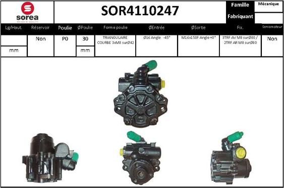 EAI SOR4110247 - Гидравлический насос, рулевое управление, ГУР unicars.by