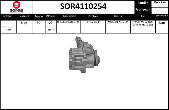 EAI SOR4110254 - Гидравлический насос, рулевое управление, ГУР unicars.by