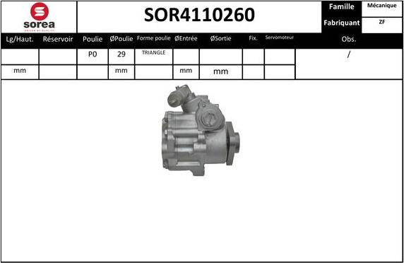 EAI SOR4110260 - Гидравлический насос, рулевое управление, ГУР unicars.by