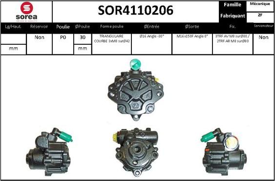 EAI SOR4110206 - Гидравлический насос, рулевое управление, ГУР unicars.by