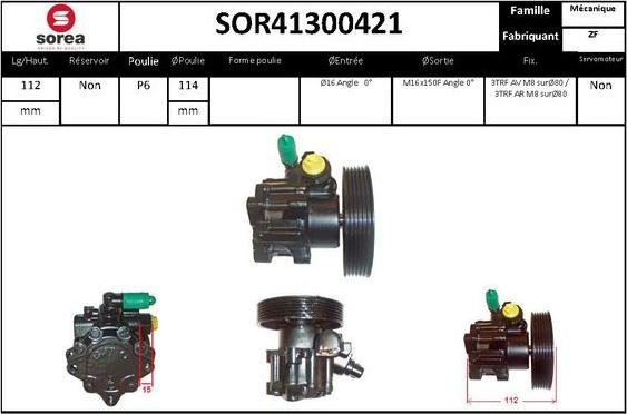 EAI SOR41300421 - Гидравлический насос, рулевое управление, ГУР unicars.by