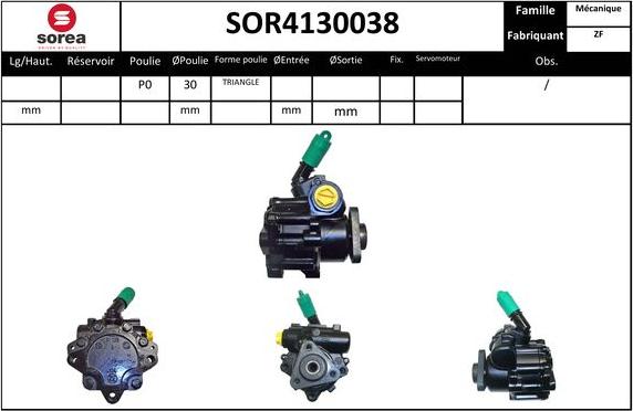 EAI SOR4130038 - Гидравлический насос, рулевое управление, ГУР unicars.by