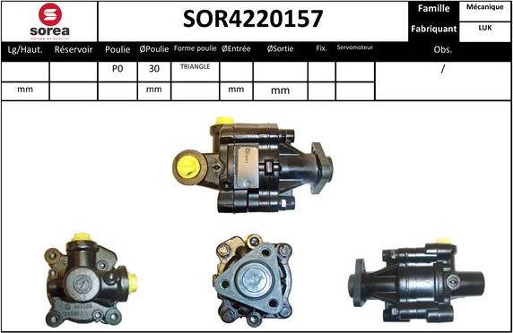 EAI SOR4220157 - Гидравлический насос, рулевое управление, ГУР unicars.by