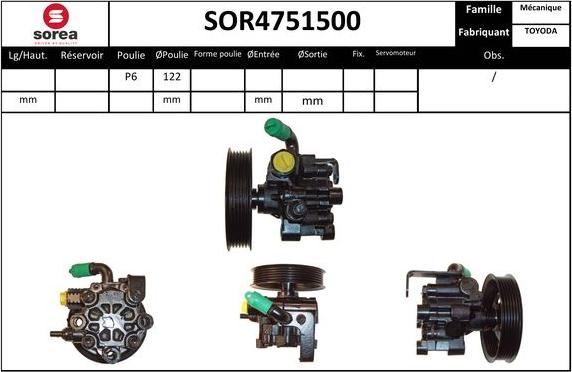 EAI SOR4751500 - Гидравлический насос, рулевое управление, ГУР unicars.by