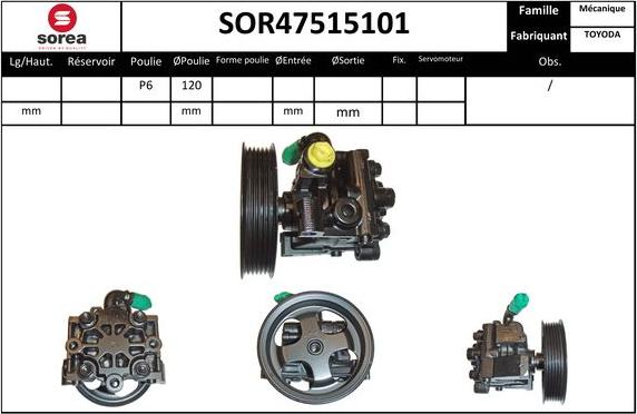 EAI SOR47515101 - Гидравлический насос, рулевое управление, ГУР unicars.by