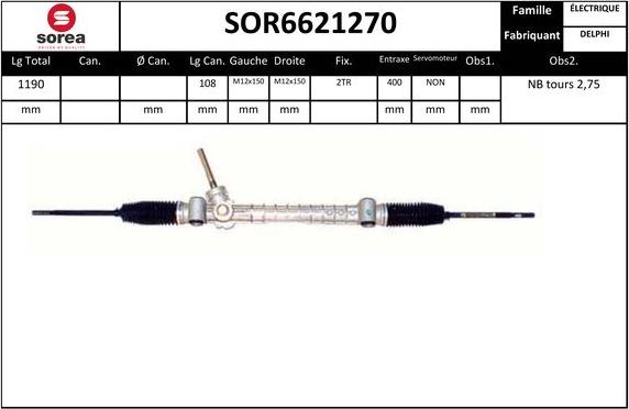 EAI SOR6621270 - Рулевой механизм, рейка unicars.by