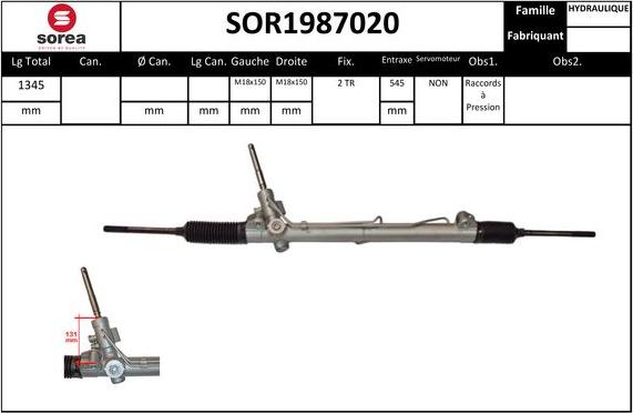 EAI SOR1987020 - Рулевой механизм, рейка unicars.by