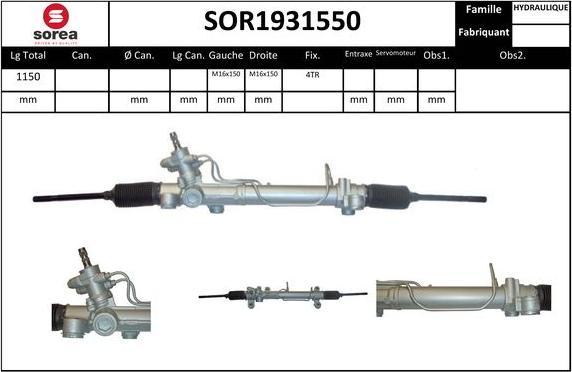 EAI SOR1931550 - Рулевой механизм, рейка unicars.by