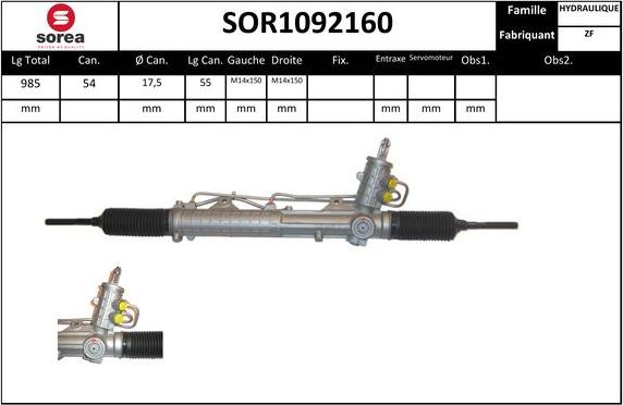 EAI SOR1092160 - Рулевой механизм, рейка unicars.by