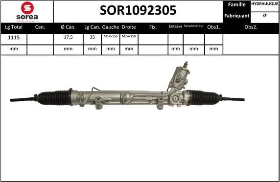 EAI SOR1092305 - Рулевой механизм, рейка unicars.by