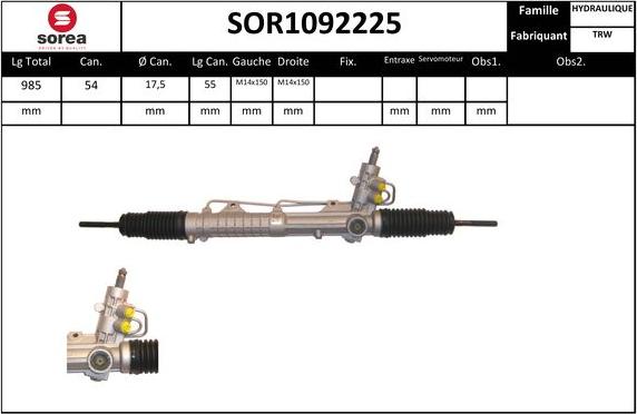 EAI SOR1092225 - Рулевой механизм, рейка unicars.by