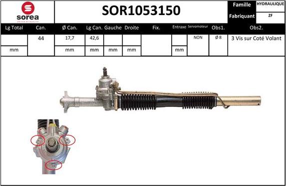 EAI SOR1053150 - Рулевой механизм, рейка unicars.by