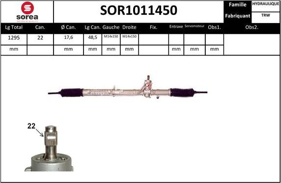 EAI SOR1011450 - Рулевой механизм, рейка unicars.by