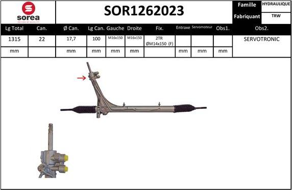 EAI SOR1262023 - Рулевой механизм, рейка unicars.by