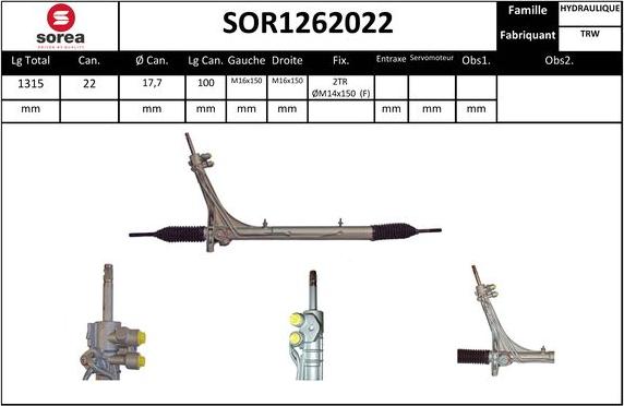 EAI SOR1262022 - Рулевой механизм, рейка unicars.by